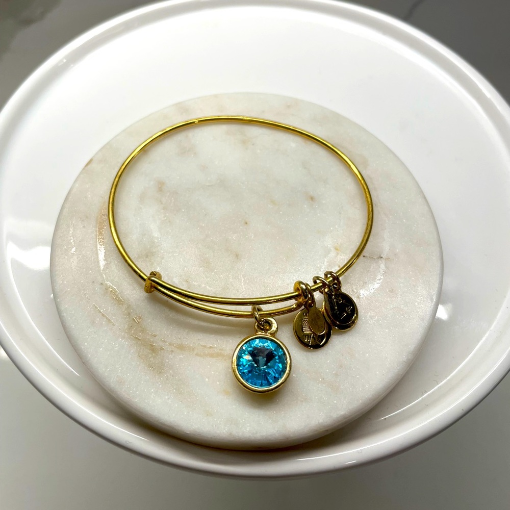 Alex and Ani Aquamarine/March Bracelet in Gold